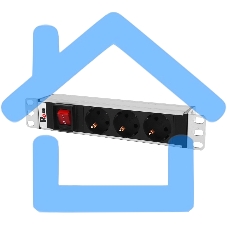 Блок розеток ЦМО Rem-10 без шнура с выкл., 3 Schuko, вход IEC 60320 C14, 10A, алюм., 10