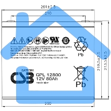 Батарея CSB GPL-12800 (12V, 80Ah) для UPS