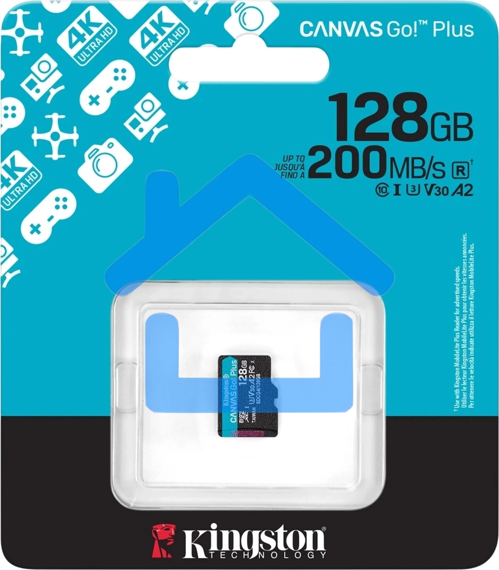 Флеш карта microSDXC 128Gb Kingston SDCG4/128GbSP Canvas Go! Plus w/o adapter