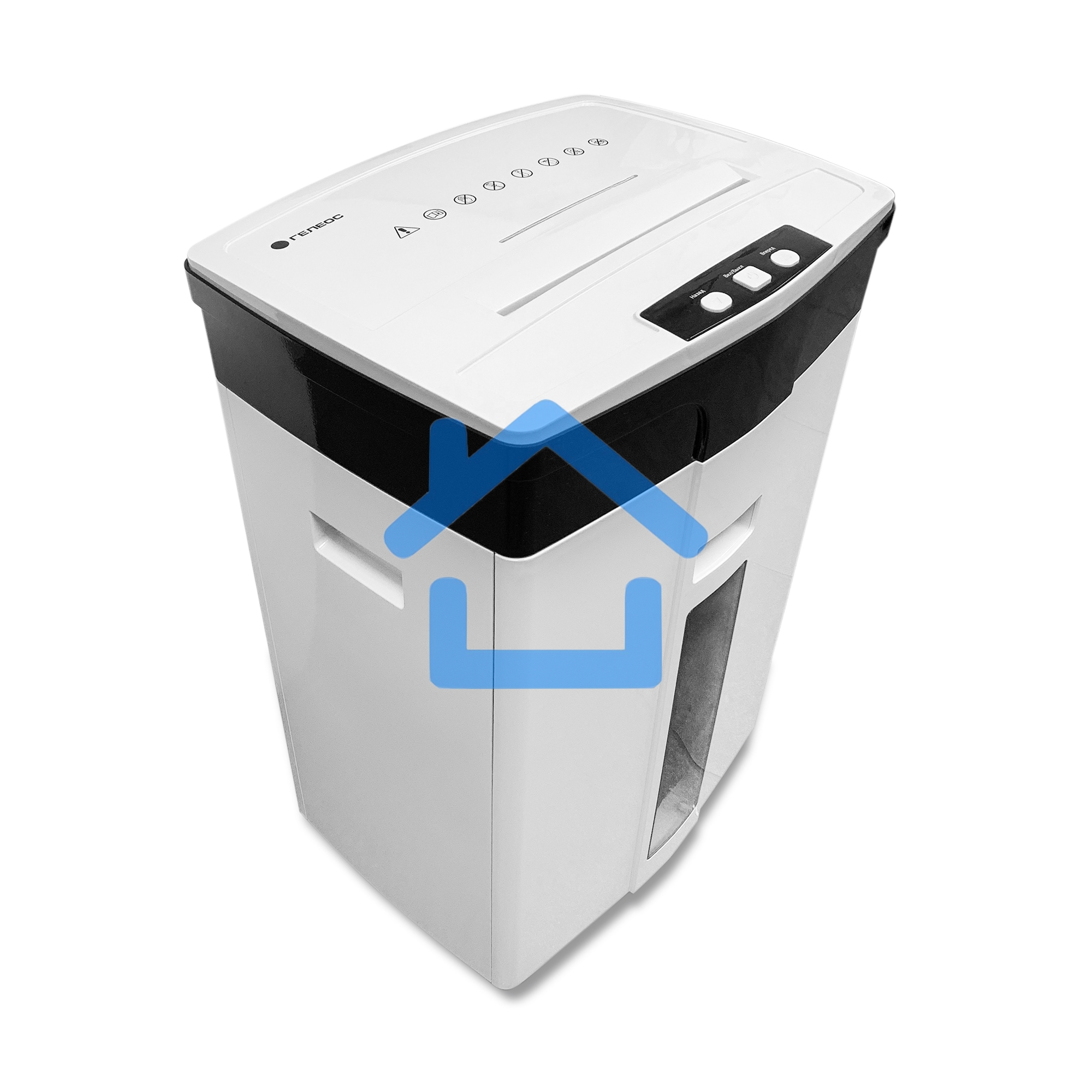 Шредер ГЕЛЕОС УМ28-5, DIN P-5 (5 ур-нь секр.), 28 литров, фрагмент 1,9х12мм, 13-14 лист (70г/м2), CD/пл.карты/скрепки/скобы,