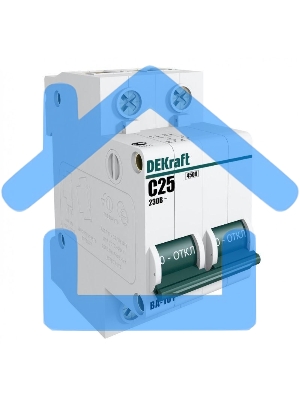 Выключатель автоматический модульный Dekraft 2п C 20А 4.5кА ВА-101 11067DEK