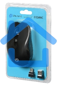Мышь беспроводная Oklick 610MWC черный, 1600 dpi, радиоканал, USB/USB-C, кнопки - 6