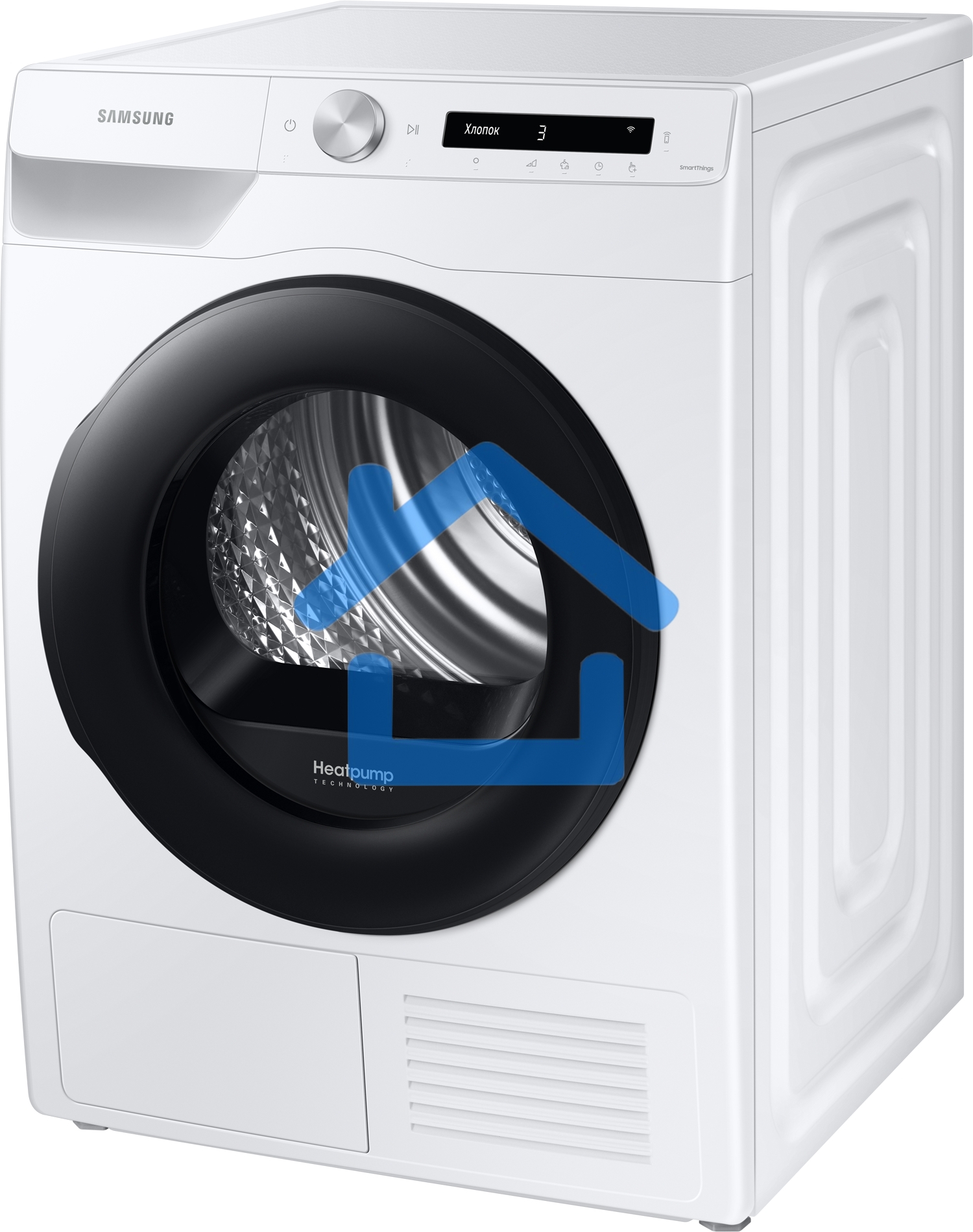 Сушильная машина Samsung DV90T5240AW/LP белый, 9 кг, сушка - тепловой насос, программ - 14, 60 x 85 x 65 см