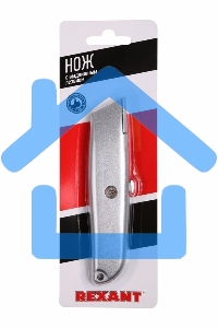 Нож с трапециевидным выдвижным лезвием Rexant