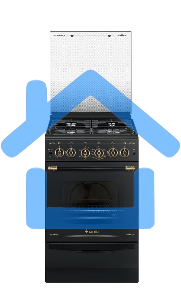 Плита газовая Gefest ПГ 5100-02 0183 черный, конфорок 4 шт, духовка 52 л, 50 см x 85 см x 58.5 см