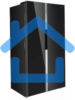 Холодильник Maunfeld MFF177NFB черный глянц. двухкамерный 263/170л морозилка сбоку, No Frost, Side by Side