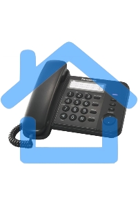 Телефон проводной Panasonic KX-TS2352RUB черный индикатор вызова,порт для доп. телеф. оборуд.,4 уровня громкости звонка