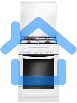 Плита комбинированная Gefest ПГЭ 6110-02 0300 белый, конфорок 3 газовых и 1 электрическая, духовка 52 л, 60 см x 85 см x 60 см