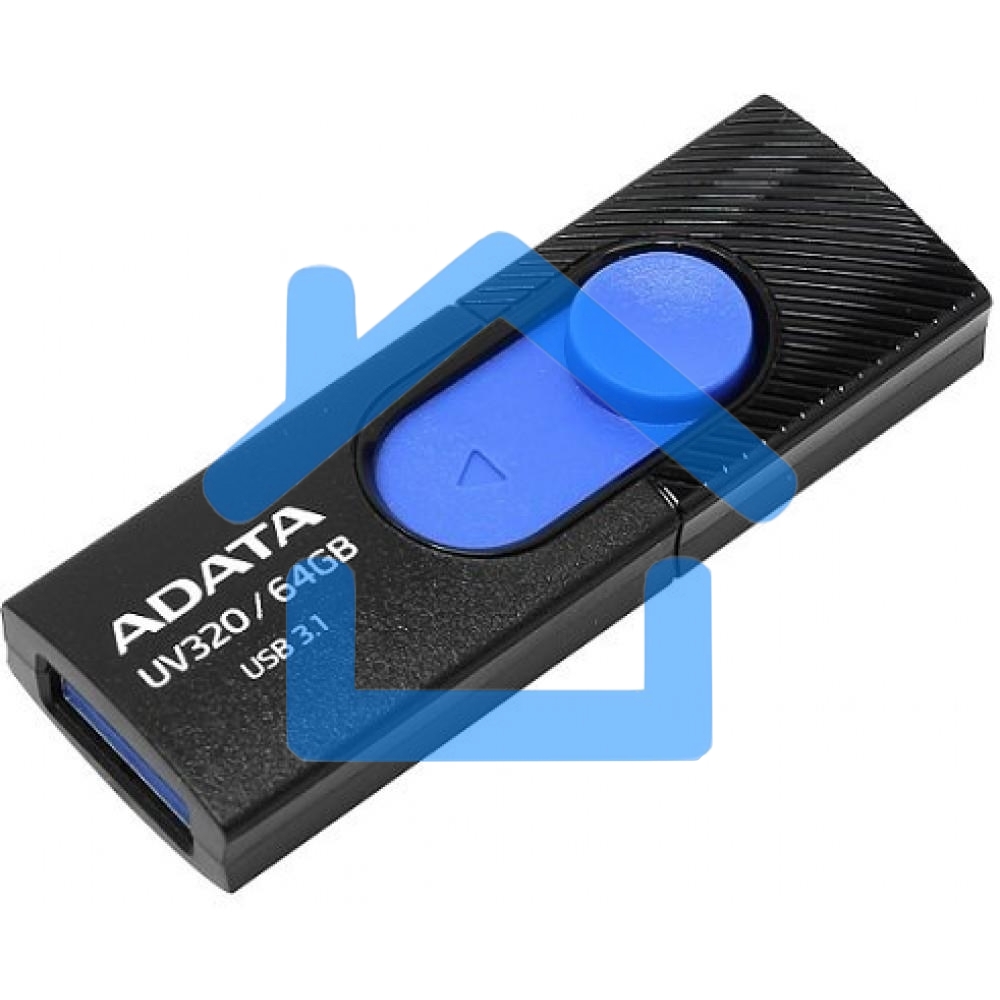 Флешка USB R/W ADATA R/W 64Gb ADATA UV320, USB 3.1, черный/Голубой