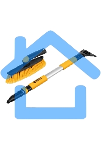 Щетка сметка со скребком Denzel телескоп, поворотная голова, 750-1120 мм