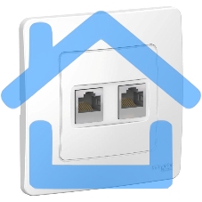 Розетка компьютерная 2-м СП BLANCA RJ45 кат.5e бел. SchE BLNIS045451