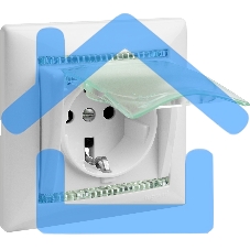 Розетка Legrand Valena 774220 влагозащищенная IP44 с заземлением с крышкой и защитными шторками (белая)