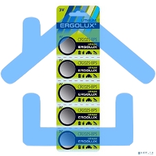 Батарея Ergolux Lithium CR2025-BP5 CR2025 150mAh (5шт) блистер