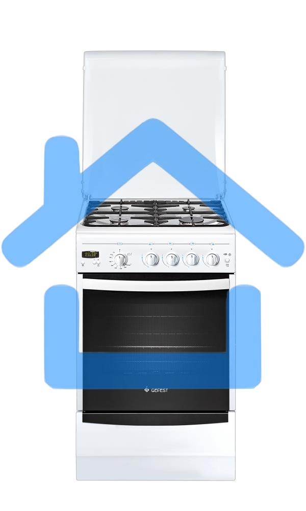 Плита газовая Gefest ПГ 5100-03 белый, конфорок 4 шт, духовка 52 л, 50 см x 85 см x 58.5 см
