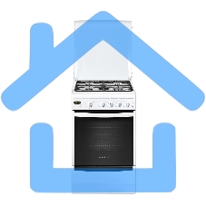 Плита газовая Gefest ПГ 5100-03 белый, конфорок 4 шт, духовка 52 л, 50 см x 85 см x 58.5 см