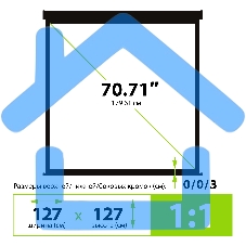 Экран Cactus 127x127см Wallscreen CS-PSW-127X127-BK 1:1 настенно-потолочный рулонный черный