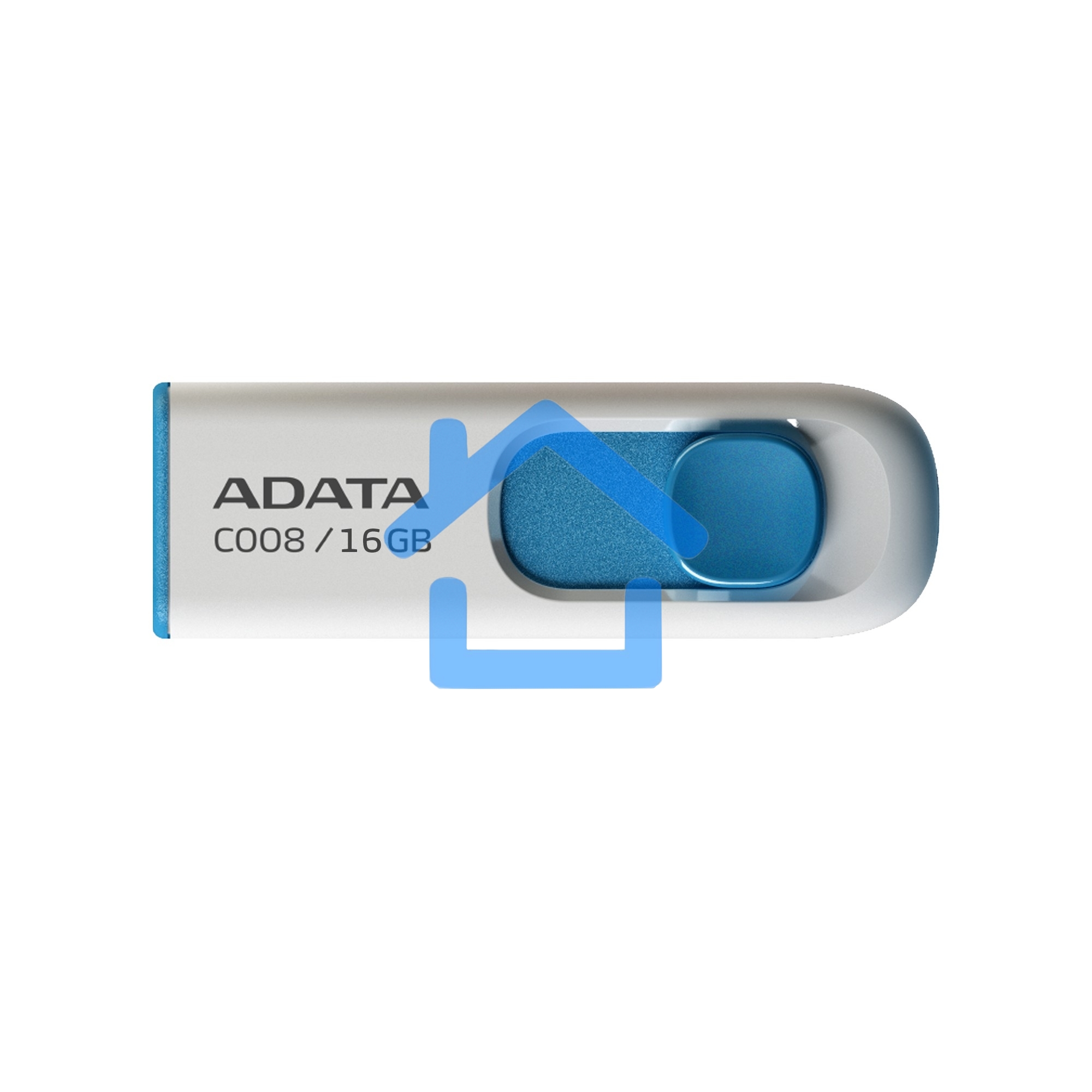 Флешка USB ADATA C008 (AC008-16G-RWE), 16Gb, USB 2.0, R/W 15/5, белый / синий