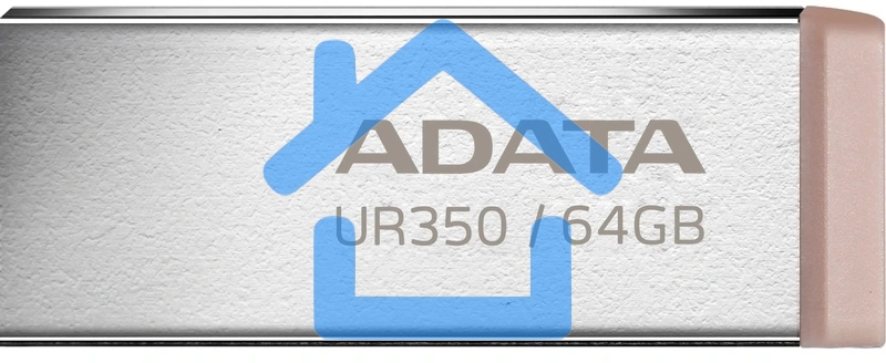 Флешка USB ADATA UR350 (UR350-64G-RSR/BG), 64 Gb, USB 3.2, R/W 100/15, серебристый/коричневый