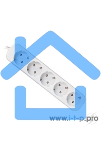 Удлинитель Defender E550 белый 5.0 м, 5 розеток 