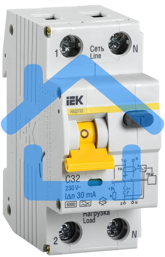 Выключатель автоматический дифференциального тока Iek MAD22-5-032-C-30 АВДТ 32 C32