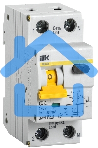Выключатель автоматический дифференциального тока Iek MAD22-5-032-C-30 АВДТ 32 C32