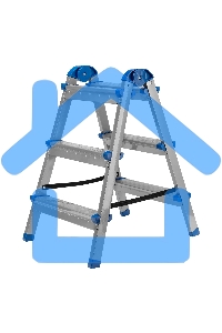 Стремянка двухсторонняя 3 ст., сталь профиль, стальные ступени, Россия Сибртех 97983