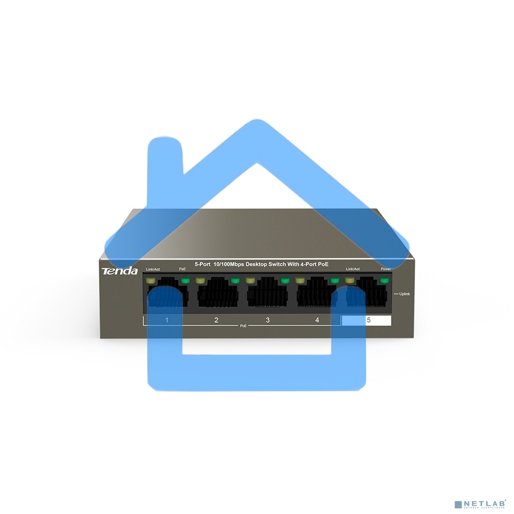 Коммутатор Tenda TEF1105P-4-38W 5PORT 10/100M