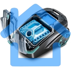 Моющий пылесос Thomas DRYBOX AMFIBIA FAMILY черный/бирюзовый, 325/1700Вт, уборка влажная/сухая, пылесборник контейнер 2.6 л