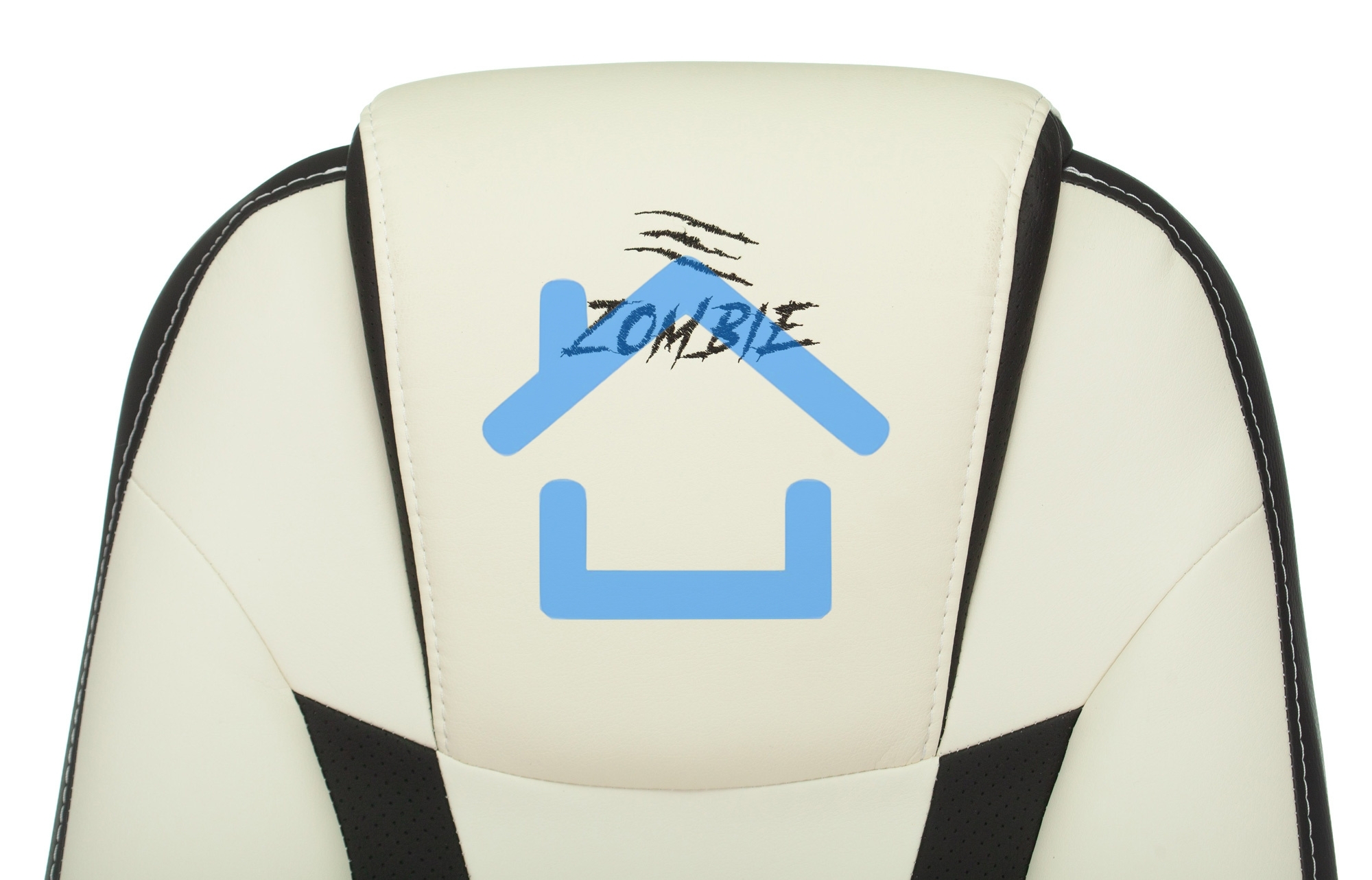 Кресло игровое Бюрократ Zombie 8 белый/черный, искусственная кожа, крестовина пластик