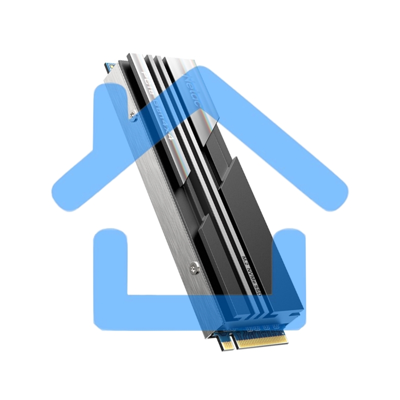 Накопитель SSD Netac NV5000, 500Gb, M.2 2280, PCIe 4.0 x4, NVMe, R/W 5000/2500, с радиатором