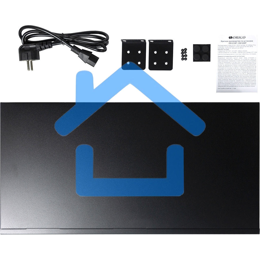 Неуправляемый PoE-коммутатор ORIGO OS1218P/190W/A1A 16x100Base-TX PoE+, 2x1000Base-T, PoE-бюджет 190 Вт, корпус металл
