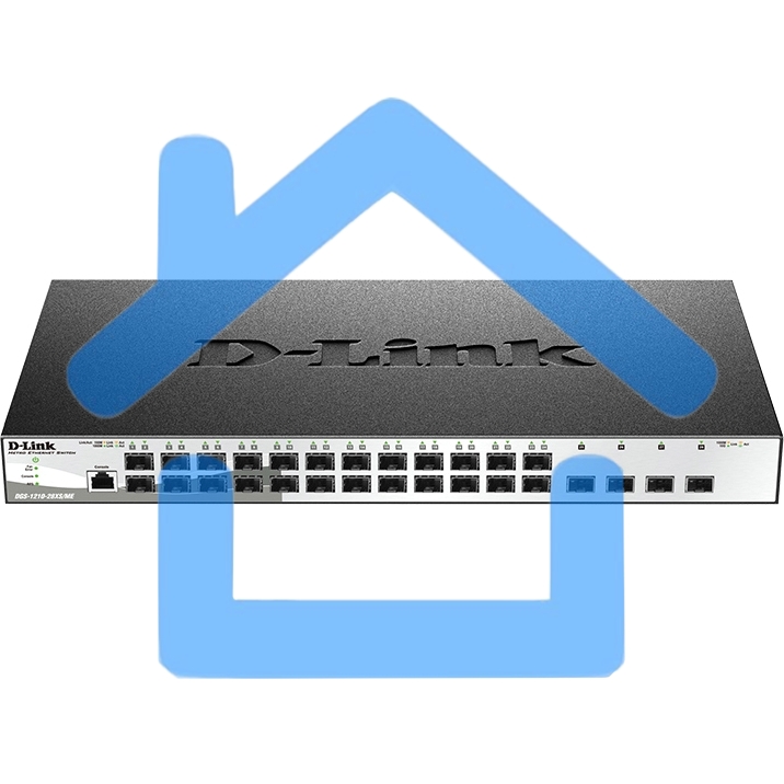 Коммутатор управляемый L2 DGS-1210-28XS/ME/B2A с 24 портами 100/1000Base-X SFP и 4 портами 10Gbase-X SFP+