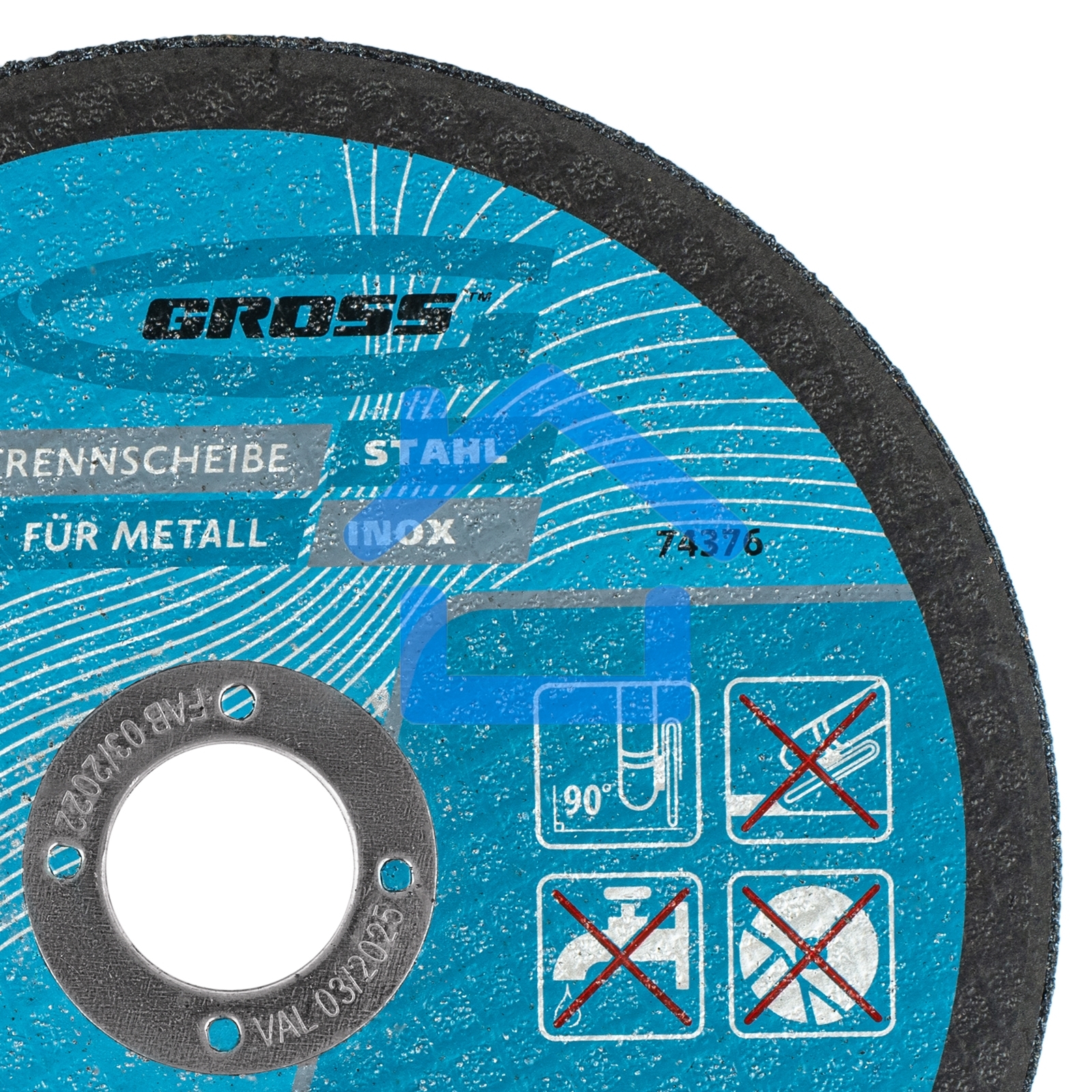 Круг отрезной по металлу, 150 х 1,6 х 22,2 мм, WA46TBF Gross