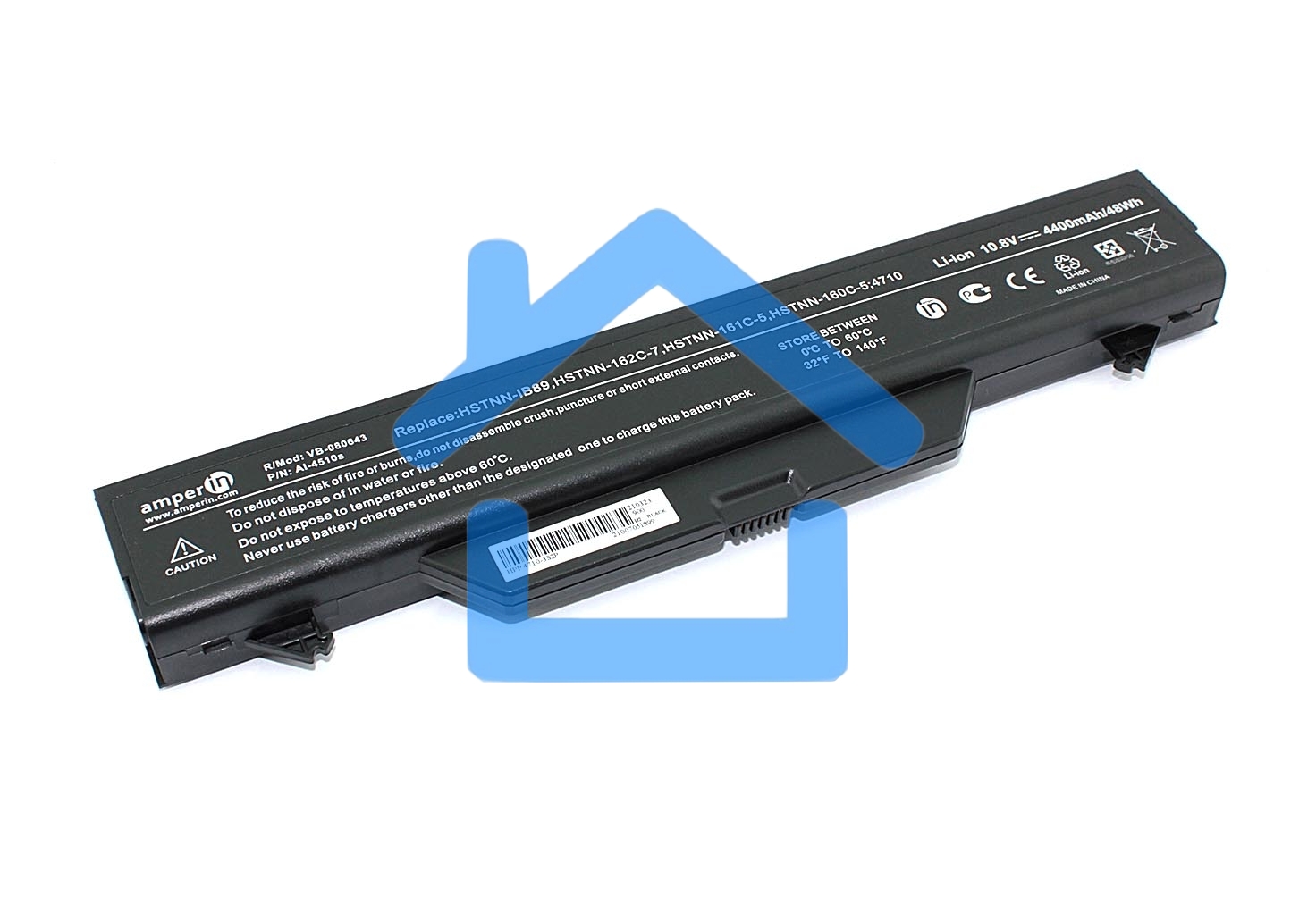 Аккумуляторная батарея Amperin для ноутбука HP Compaq 4510s 4710s (HSTNN-1B1D) 10,8V 4400mAh AI-4510