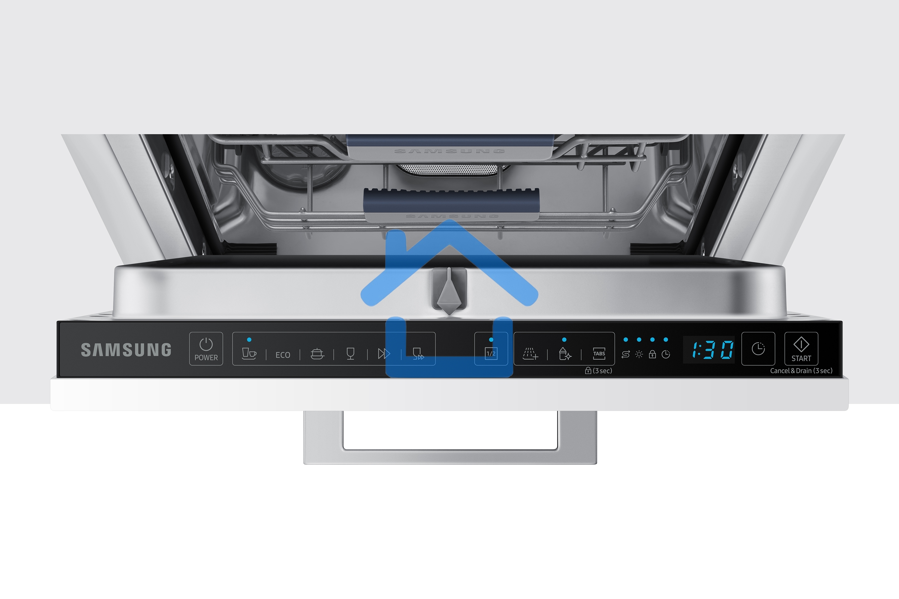 Встраиваемая посудомоечная машина Samsung DW50R4050BB/WT, черный, 45 см, 10 компл., 46 дБ, класс A+