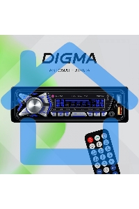 Автомагнитола Digma MCP-455 1DIN 4x50Вт v5.0 USB 2.0 AUX 4 ПДУ