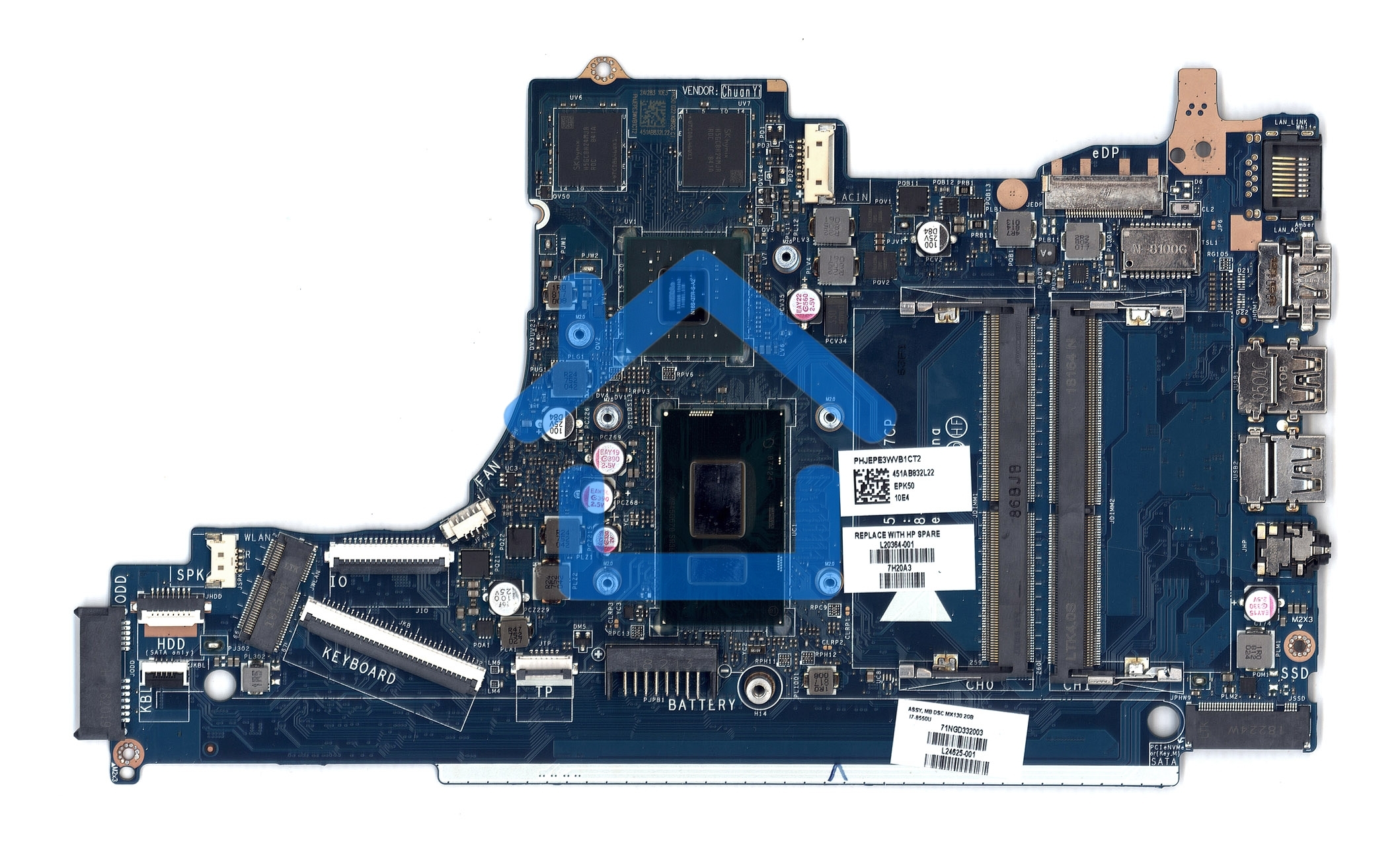Материнская плата EPK50 LA-G07CP HP Pavilion 250 G7 256 G7 15-DA I7-8550U MX130