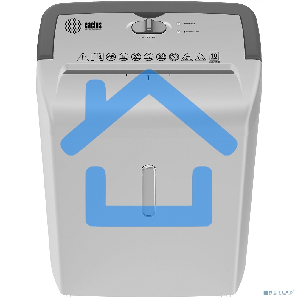 Шредер Cactus CS-SH-C5 белый (секр.P-4) фрагменты 10лист. 21лтр. скрепки скобы пл.карты