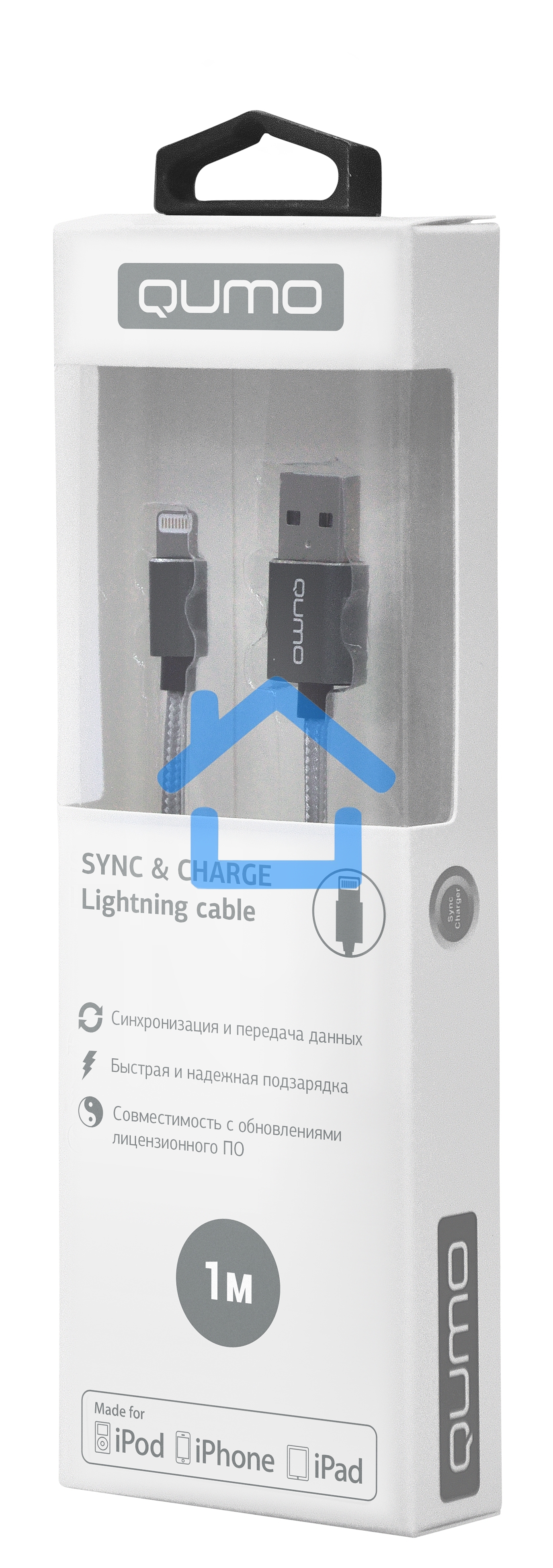 Кабель Cable Qumo MFI опл/мет 1м grey (AP300) (20718)