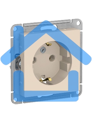 Розетка с заземлением, 16А, механизм, БЕЖЕВЫЙ