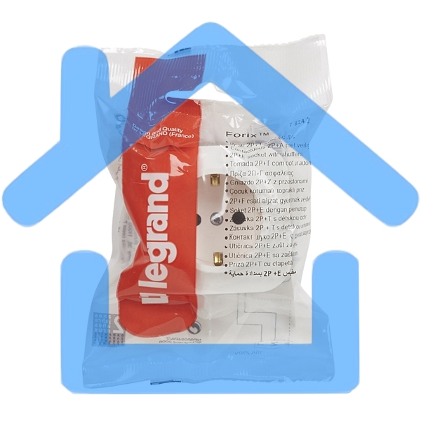 Розетка с заземлением с защитными шторками (Белая) Legrand 782220