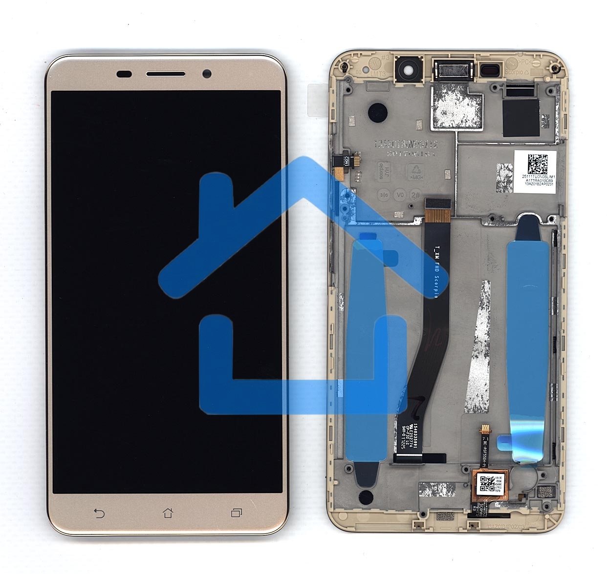 Дисплей для Asus ZenFone 3 Laser ZC551KL золотистый с рамкой