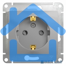 Механизм розетки 1-м СП Glossa 16А защ. шторки с заземл. алюм. SchE GSL000345