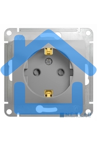Механизм розетки 1-м СП Glossa 16А защ. шторки с заземл. алюм. SchE GSL000345
