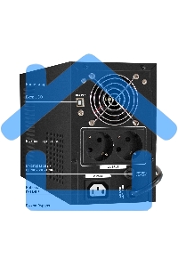 Источник бесперебойного питания (инвертор, синус, для котла) ExeGate SineTower SN-1000.LCD.AVR.2SH.1C13.USB 1000VA/800W, чистая синусоида, LCD дисплей, AVR, 2*Schuko+1*C13, USB, линейно-интерактивный, черный