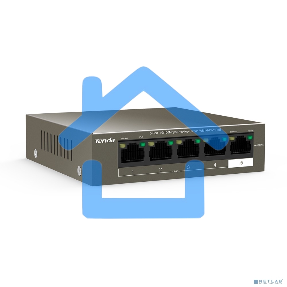 Коммутатор Tenda TEF1105P-4-38W 5PORT 10/100M