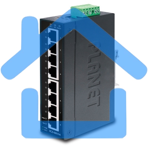 Коммутатор PLANET IP30 Slim type 8-Port Industrial Manageable Gigabit Ethernet Switch (-40 to 75 degree C)