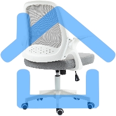 Кресло компьютерное Cactus CS-WMC212-GY белый/серый, сетка/ткань