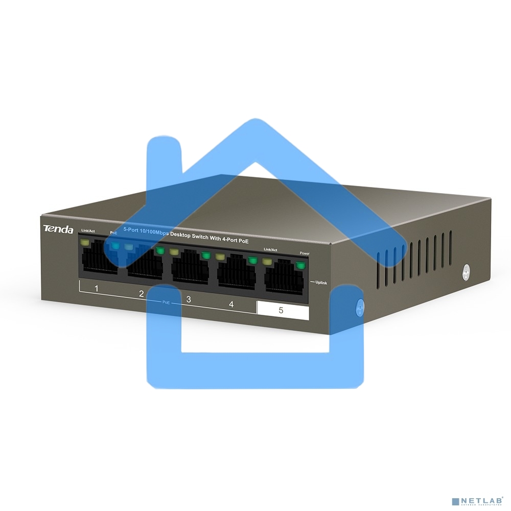 Коммутатор Tenda TEF1105P-4-38W 5PORT 10/100M