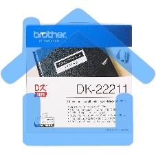 Пленочная клеящаяся лента Brother DK22211 29 мм x 15.24 м, черный шрифт, белый фон